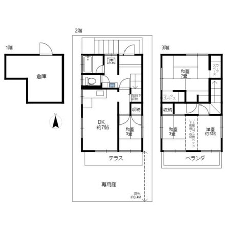 貸家（緑区三室）の物件間取画像